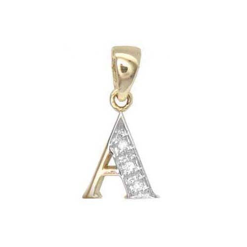 9ct Yellow Gold Natural Diamond Set Initial Pendant -Initial A – Imperial Time