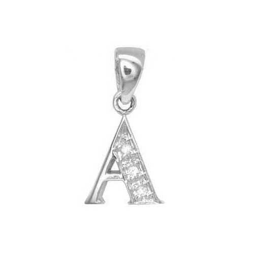 9ct White Gold Natural Diamond Set Initial Pendant -Initial A – Imperial Time