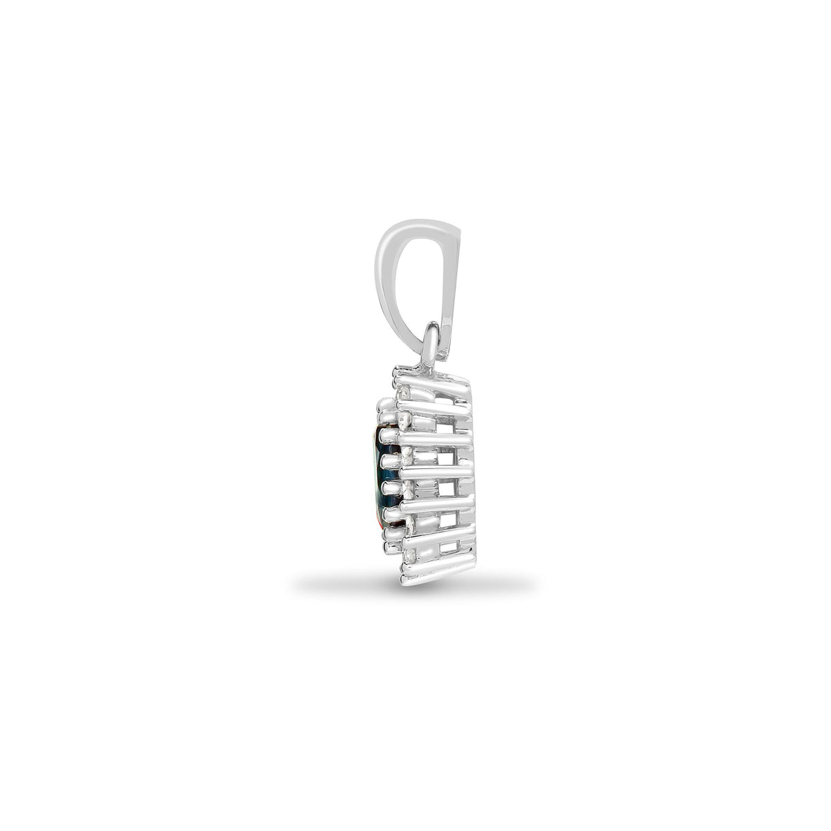 9ct White Gold Natural Diamond And Sapphire Pendant (9P063) – product view