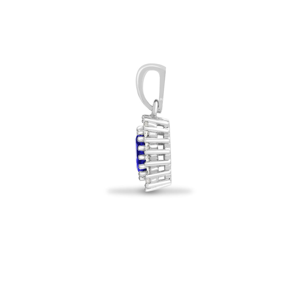 9ct White Gold Natural Diamond And Tanzanite Pendant (9P065) – product view