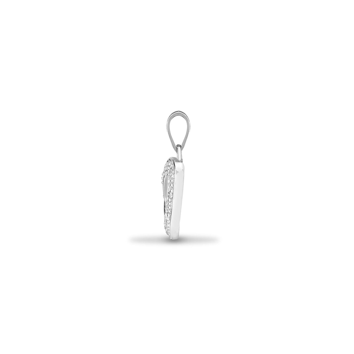 9ct White Gold Natural Diamond Heart Pendant (9P079) – product view