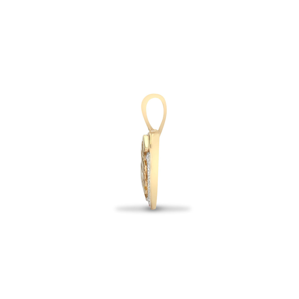 9ct Yellow Gold Natural Diamond Heart / Mum Pendant (9P081) – product view