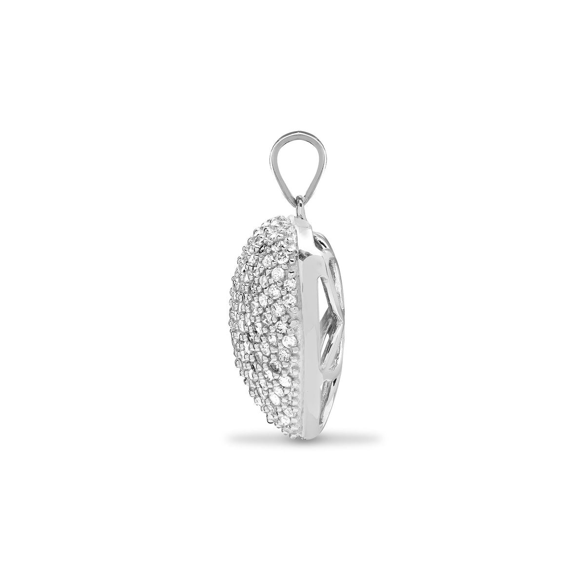 9ct White Gold Natural Diamond Heart Pendant – detail view