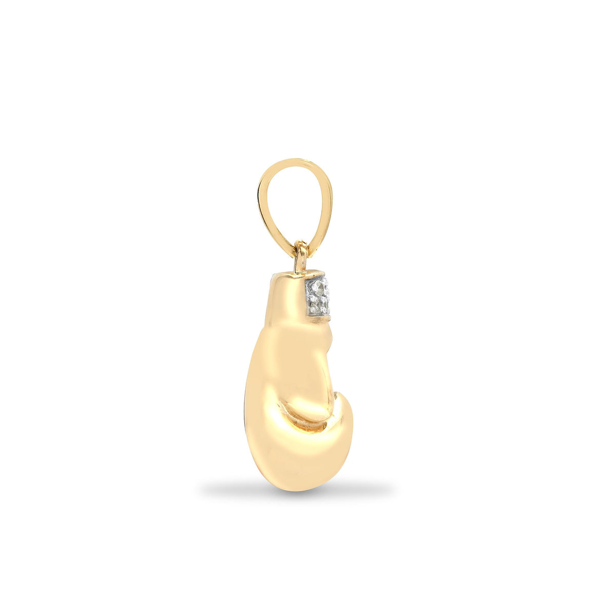 9ct Yellow Gold Natural Diamond Boxing Glove Pendant (9P092) – product view