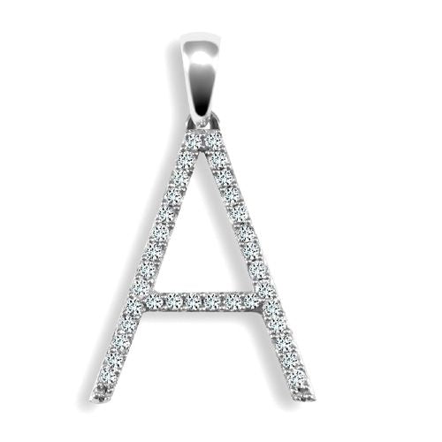 9ct White Gold Natural Diamond Set Initial Pendant – Imperial Time