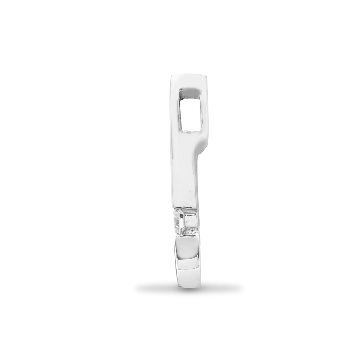 Ciondolo in oro bianco 9 carati con diamante naturale da 0,03 carati