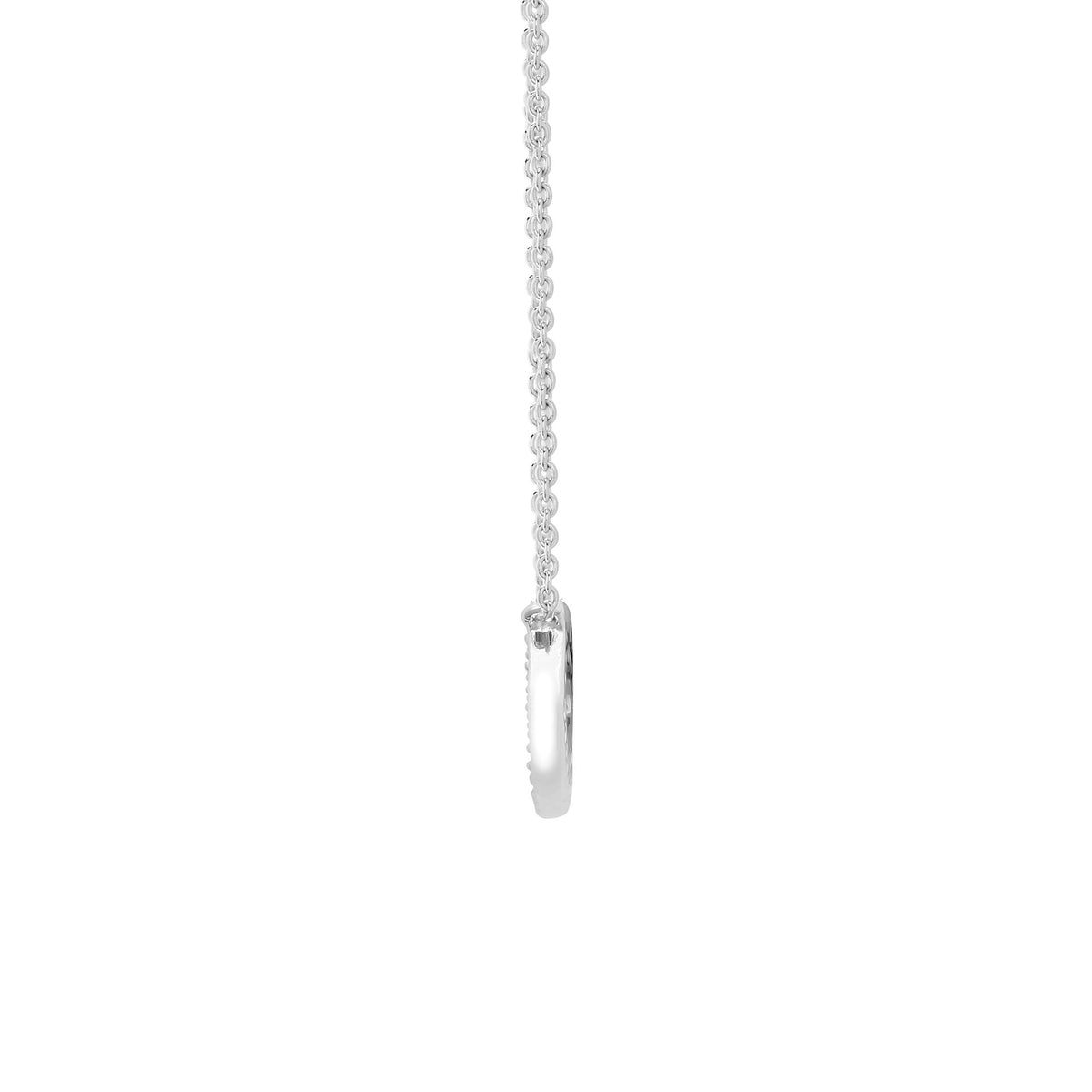 9 Karat Weißgold Lippenanhänger mit 0,15 Karat Naturdiamanten und 43 cm Kette
