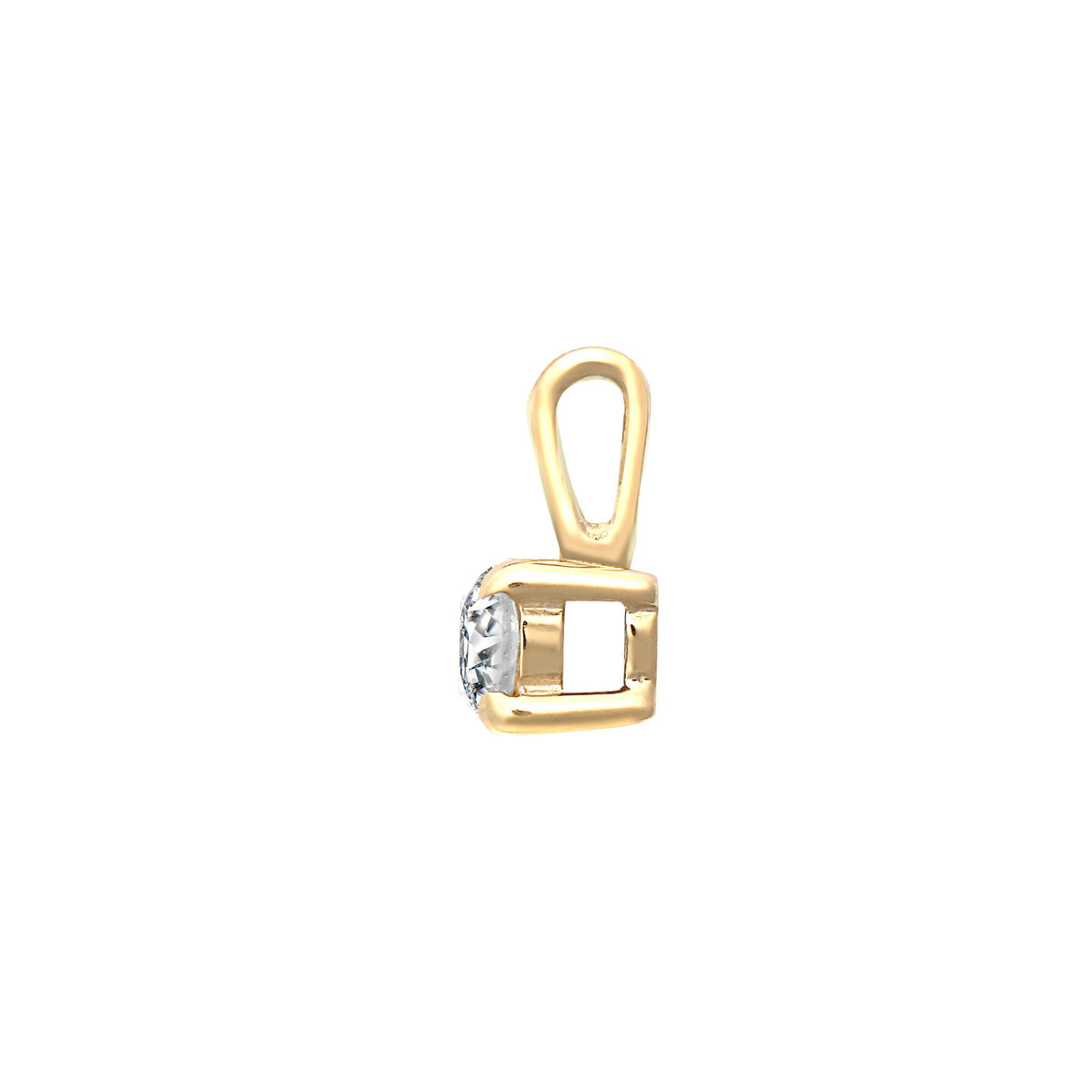9 Karat Gelbgold 0,10 Karat 4 Krappen Naturdiamant Solitär-Anhänger