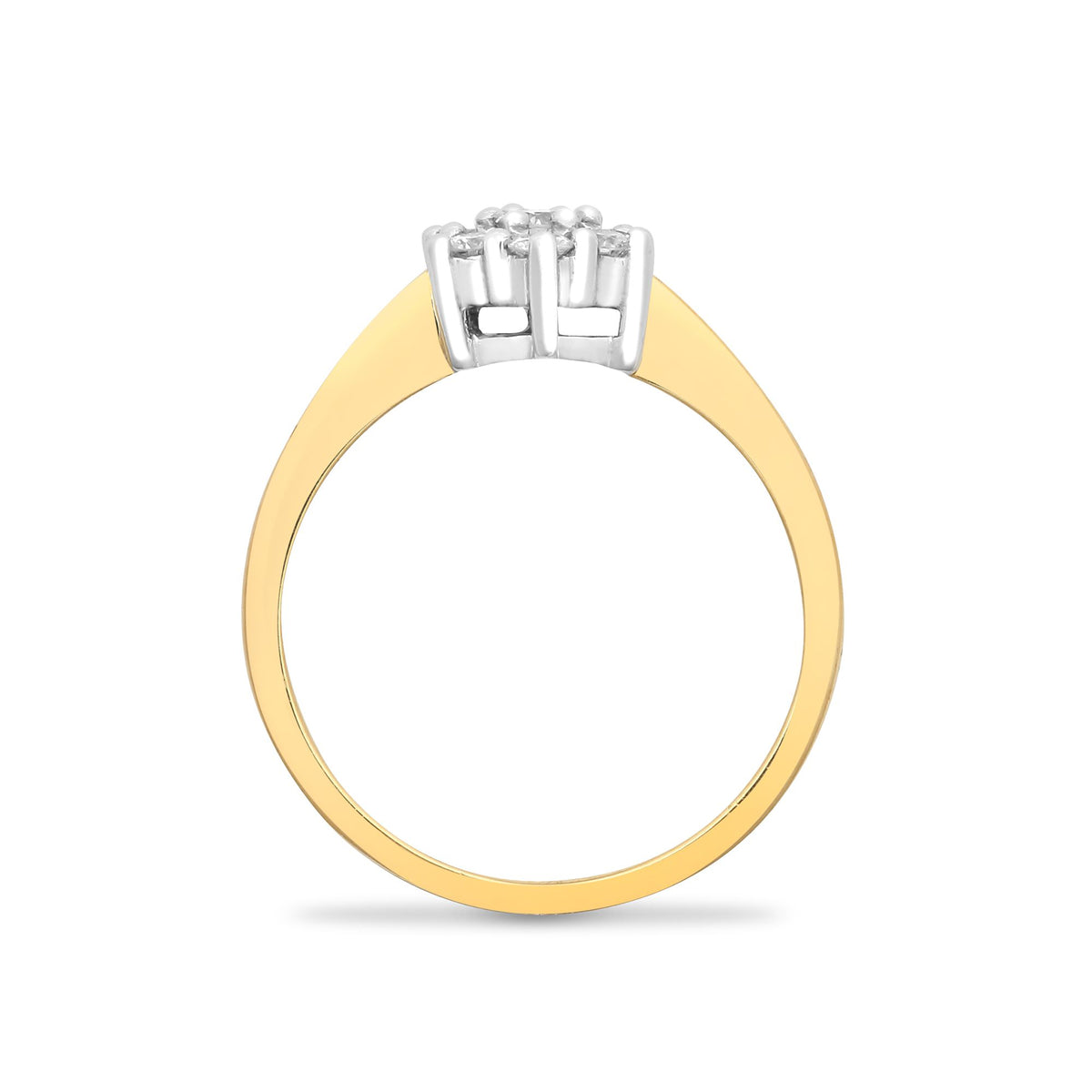9ct Yellow Gold Natural Diamond Cluster Ring (9R015) – product view