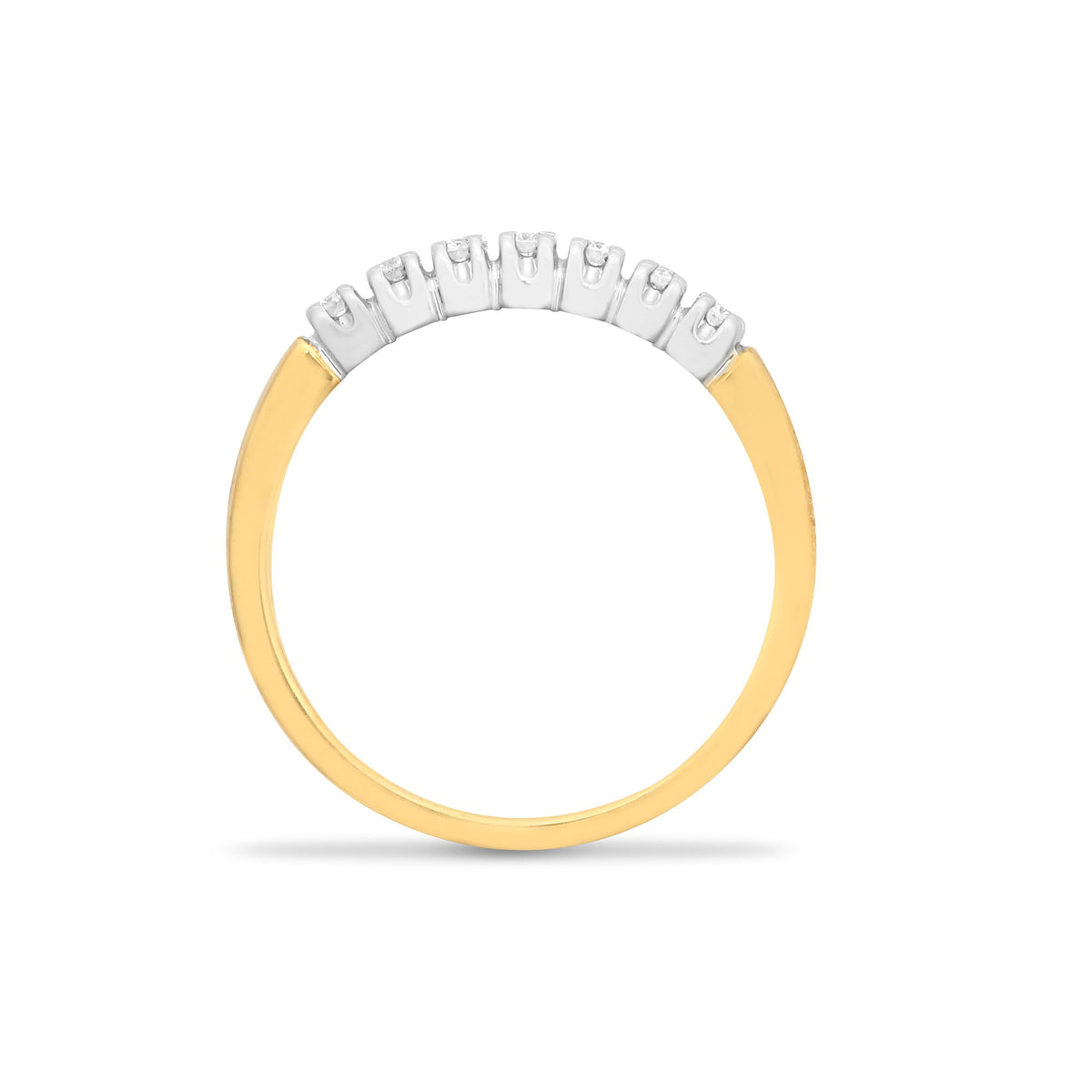 9ct Yellow Gold Natural Diamond 7 Stone Half Eternity Ring (9R018) – product view