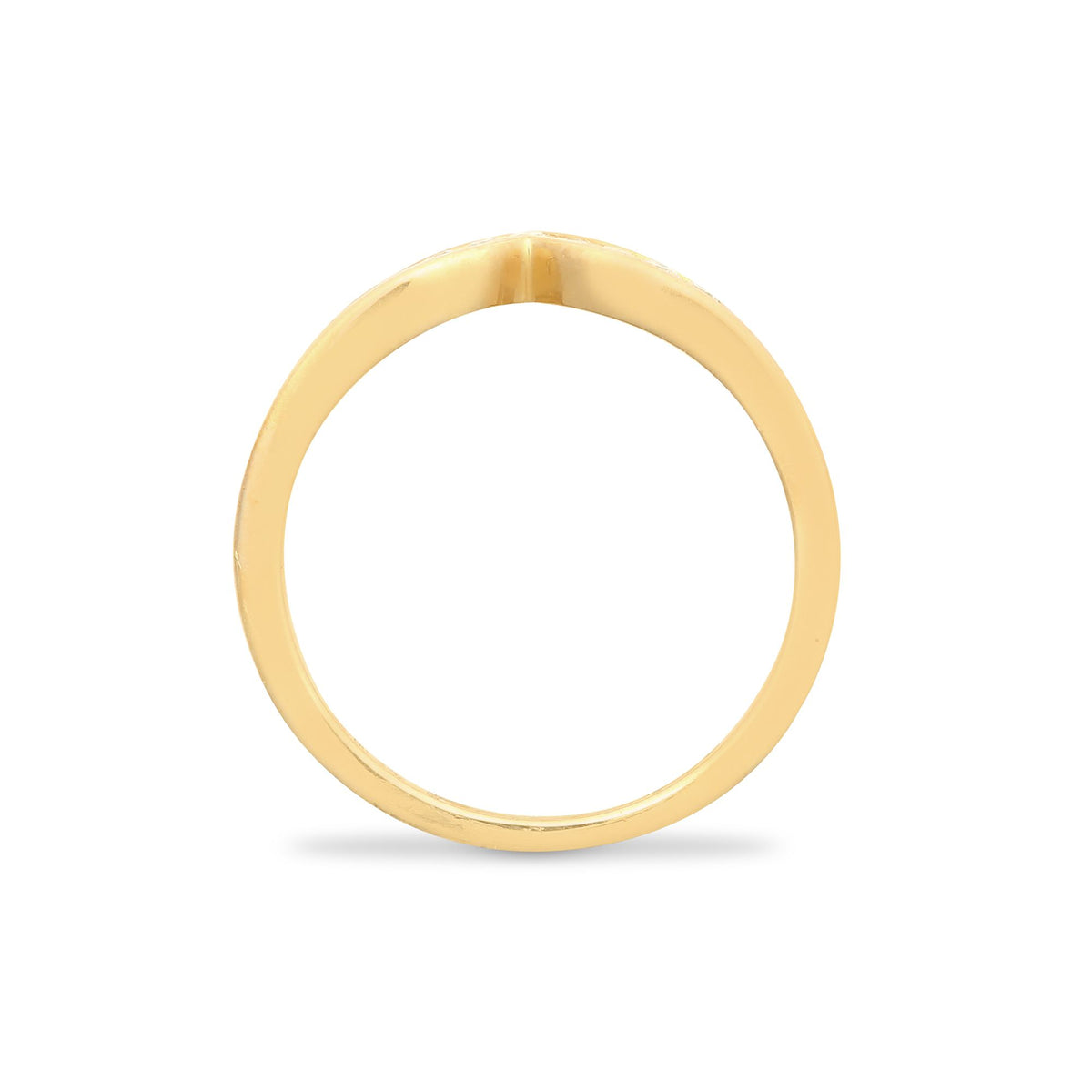 9ct Yellow Gold Natural Diamond Wishbone Ring (9R043) – product view