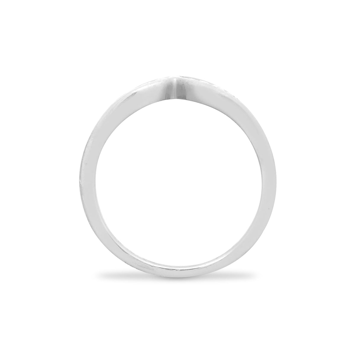 9ct White Gold Natural Diamond Wishbone Ring (9R044) – product view