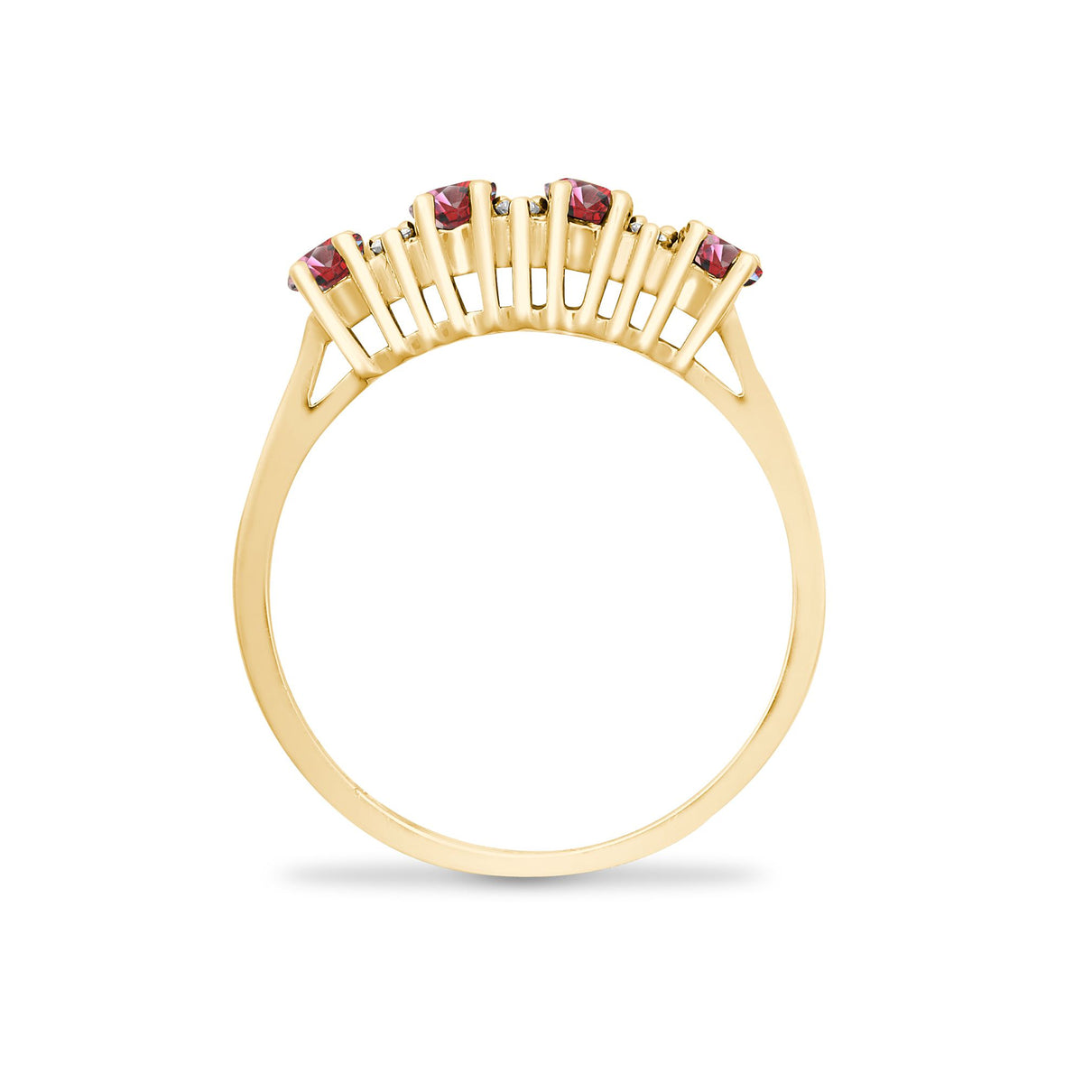 9ct Yellow Gold Natural Diamond 12pts & Ruby 92pts Ring (9R392) – product view