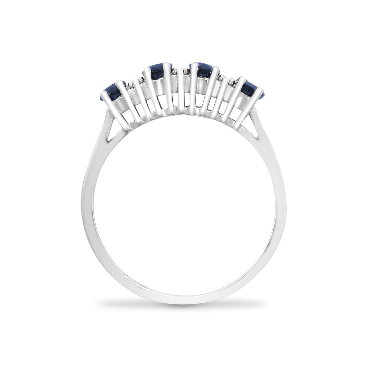 9ct White Gold Natural Diamond 12pts & Sapphire 1.05ct Ring (9R393) – product view