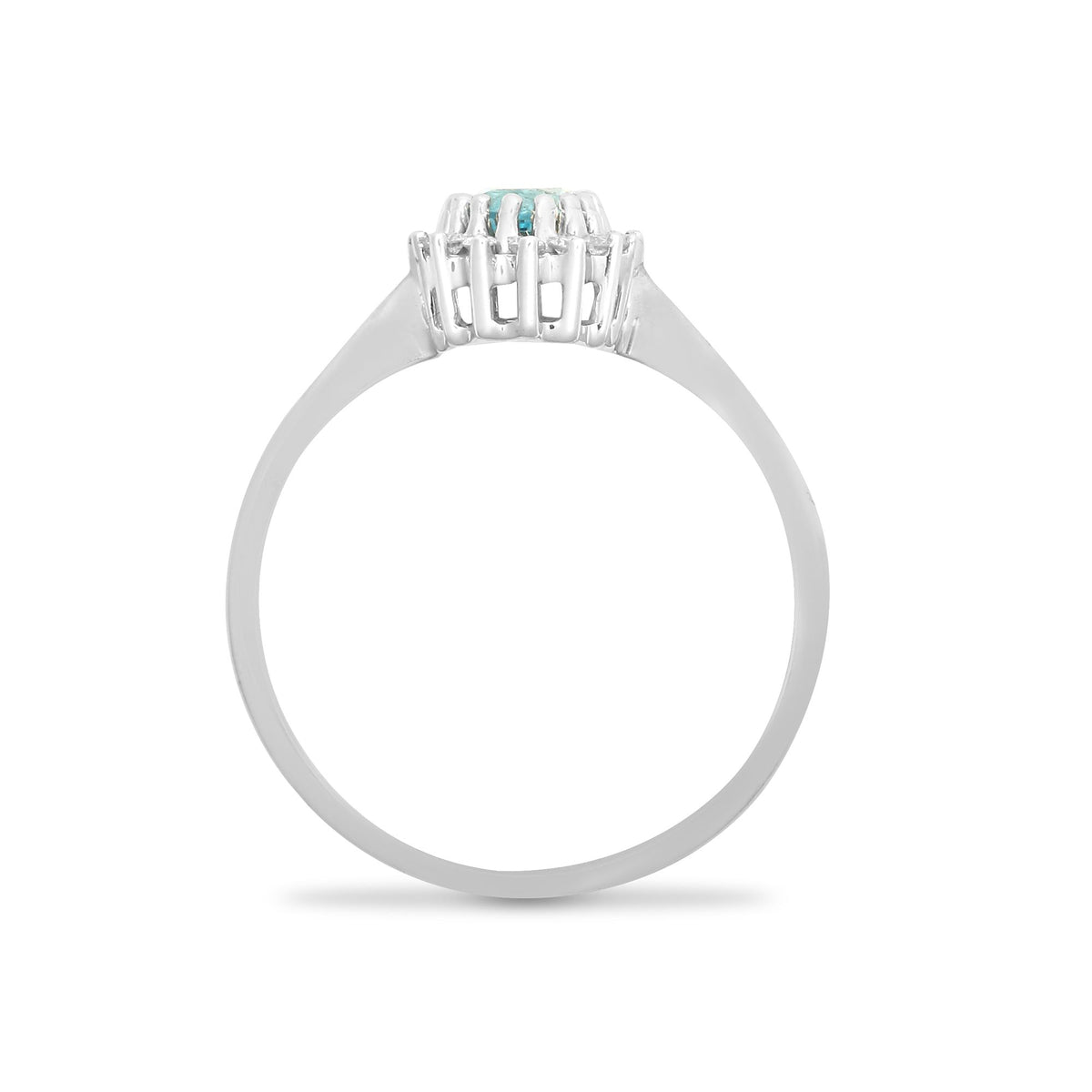 9ct White Gold Natural Diamond 12pts & Blue Topaz 57pts Ring (9R410) – product view