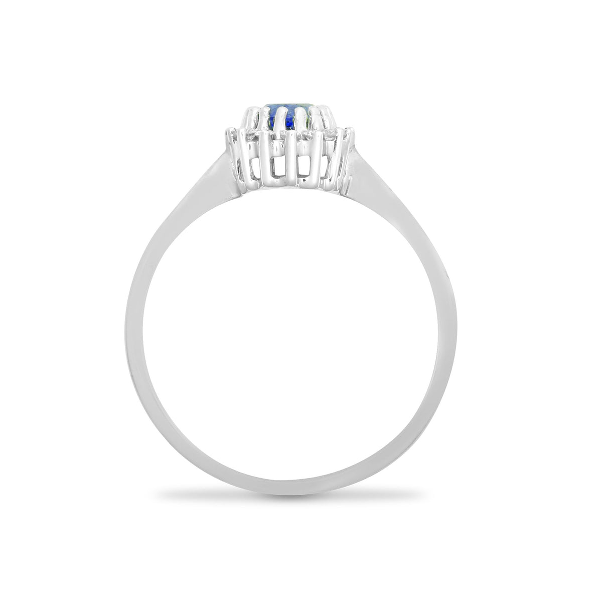 9ct White Gold Natural Diamond 12pts & Sapphire 56pts Ring (9R411) – product view