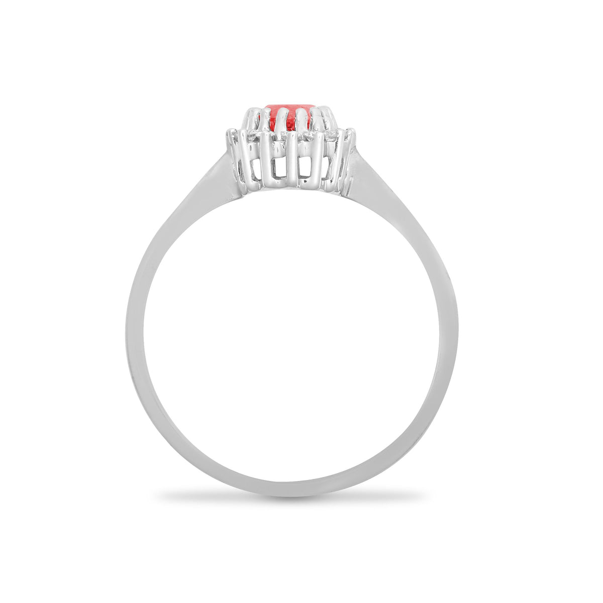 9ct White Gold Natural Diamond 12pts & Ruby 60pts Ring (9R415) – product view