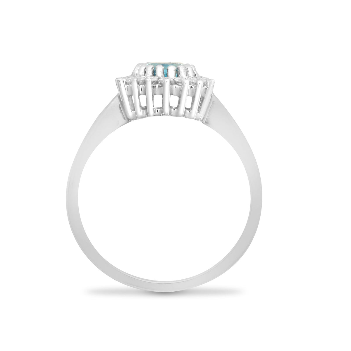 9ct White Gold Natural Diamond 23pts & Blue Topaz 90pts Ring (9R430) – product view