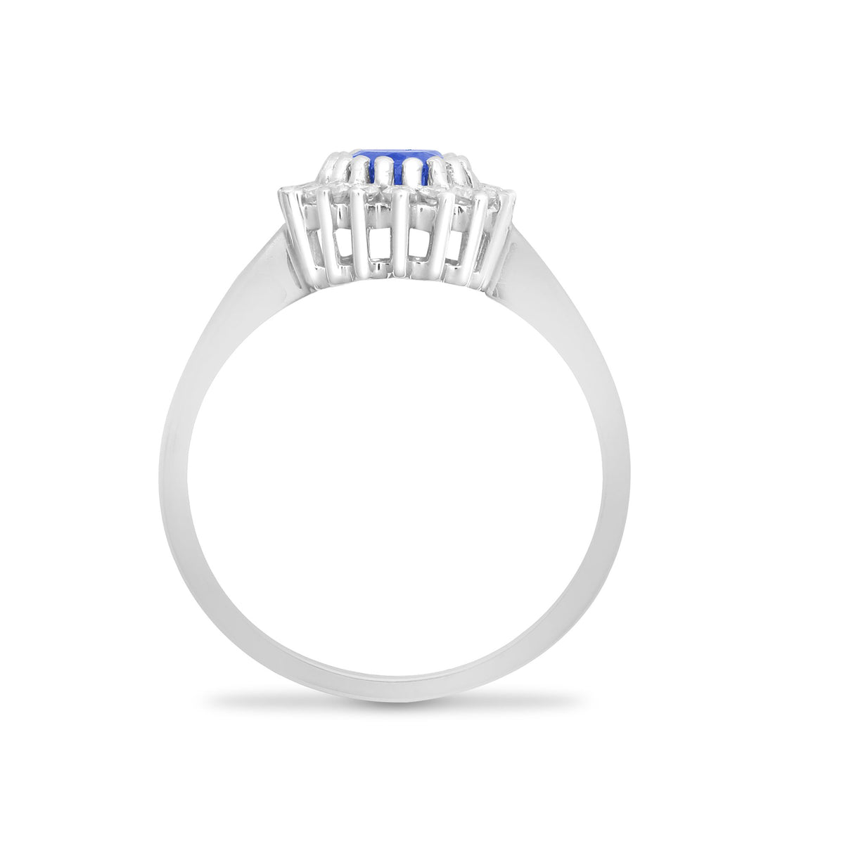 9ct White Gold Natural Diamond 23pts & Sapphire 1.10ct Ring (9R431) – product view