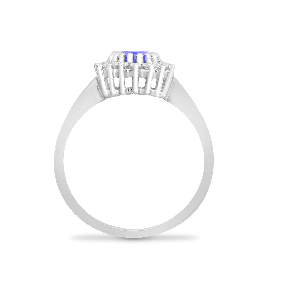 9ct White Gold Natural Diamond 23pts & Tanzanite 73pts Ring (9R433) – product view