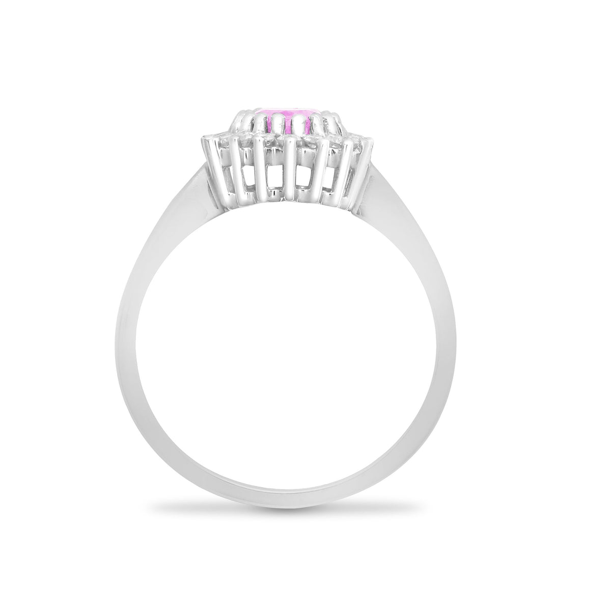 9ct White Gold Natural Diamond 23pts & Pink Sapphire 1.06ct Ring (9R434) – product view