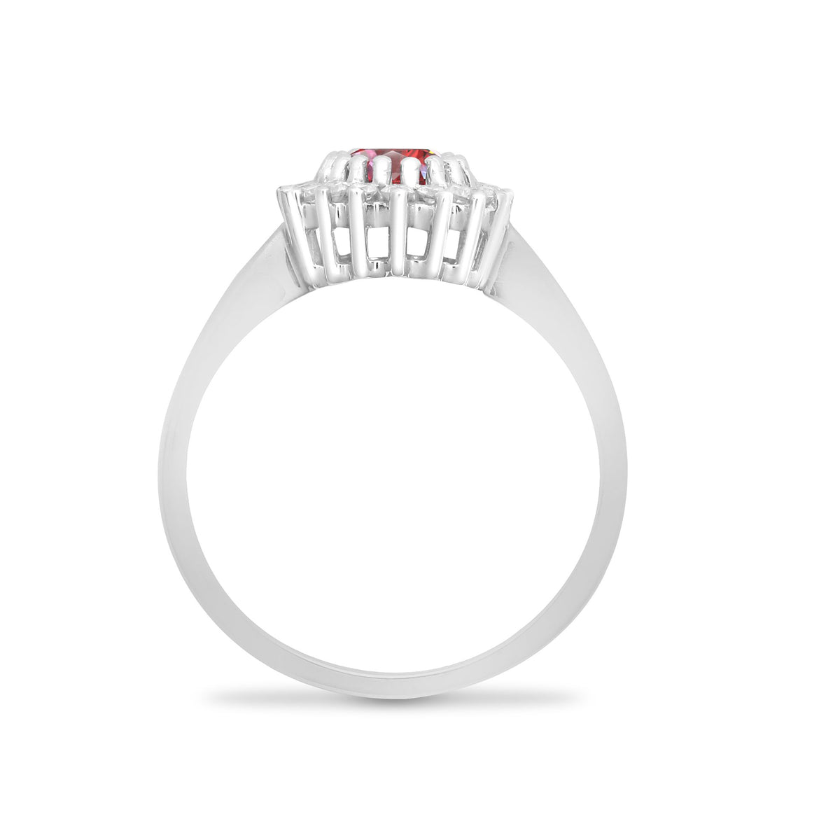 9ct White Gold Natural Diamond 23pts & Ruby 1.10ct Ring (9R435) – product view
