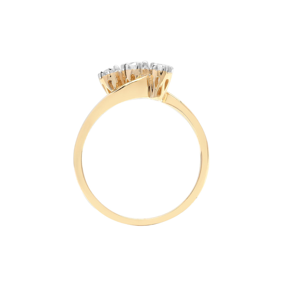 9ct Yellow Gold Trilogy Natural Diamond Ring (9R471) – product view