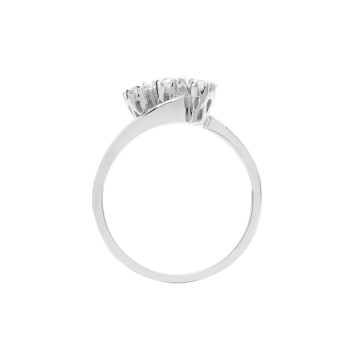 9ct White Gold Trilogy Natural Diamond Ring (9R472) – product view