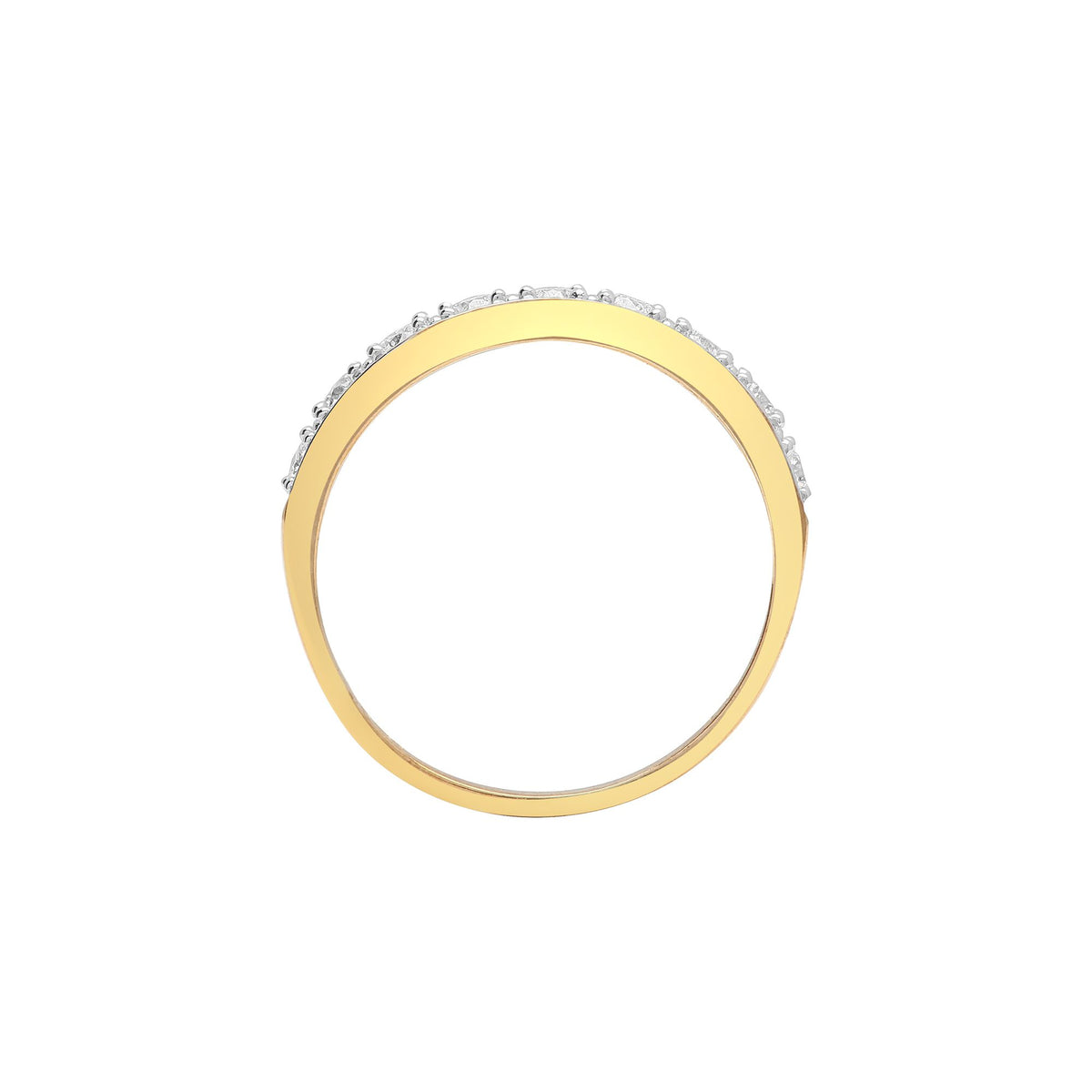 9ct Yellow Gold Half Eternity Natural Diamond Ring (9R479) – product view