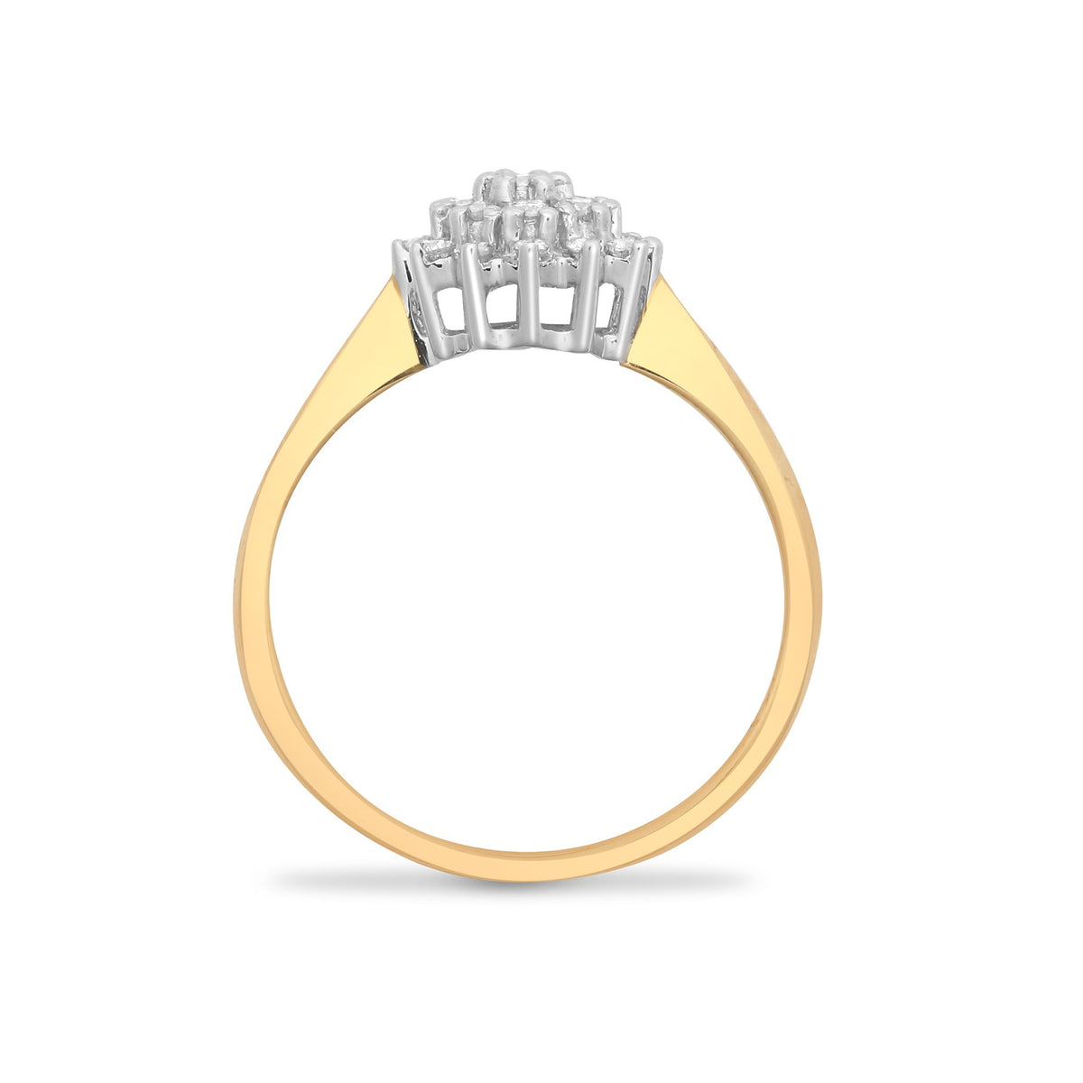 9ct Yellow Gold Natural Diamond Cluster Ring (9R490) – product view