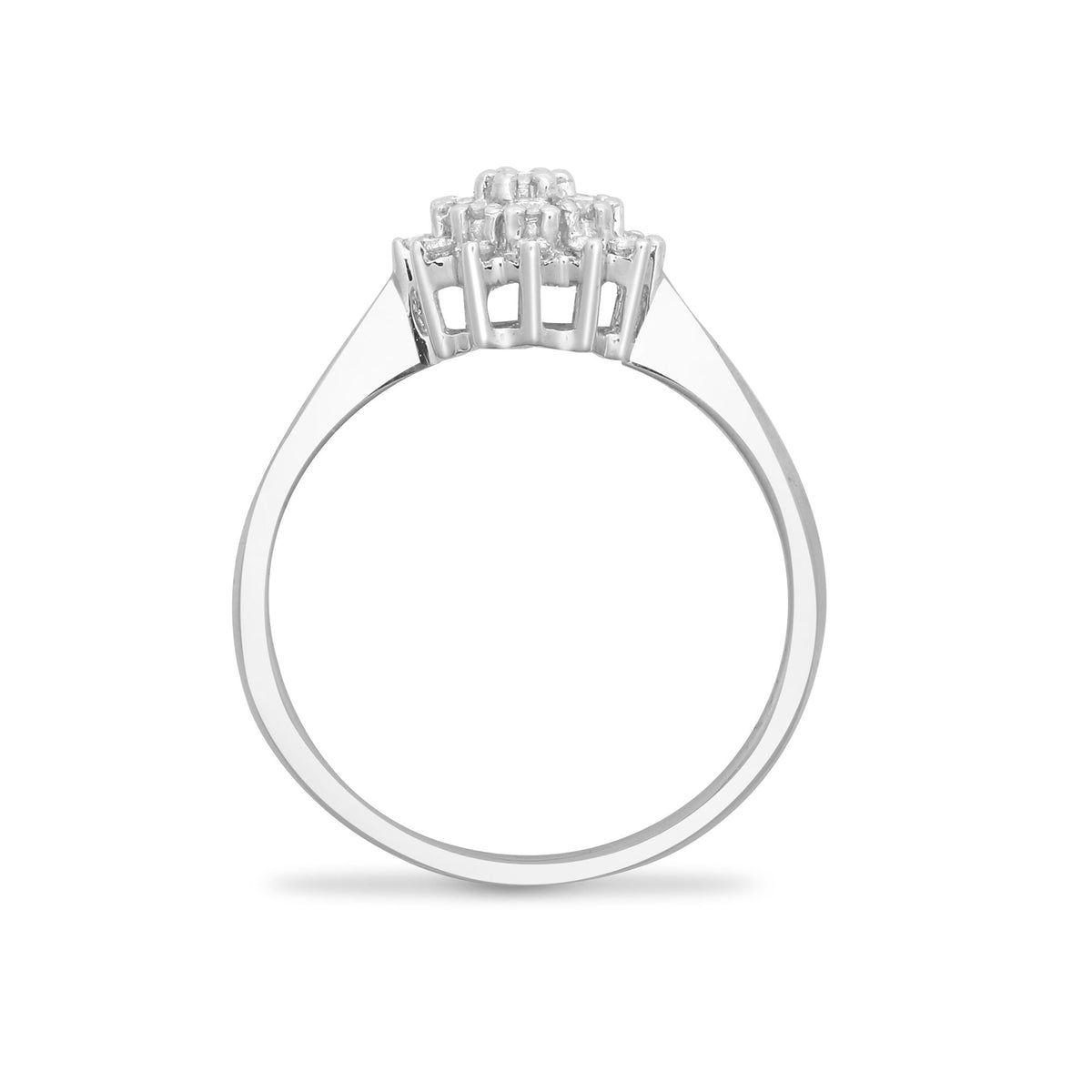 9ct White Gold Natural Diamond Cluster Ring (9R491) – product view
