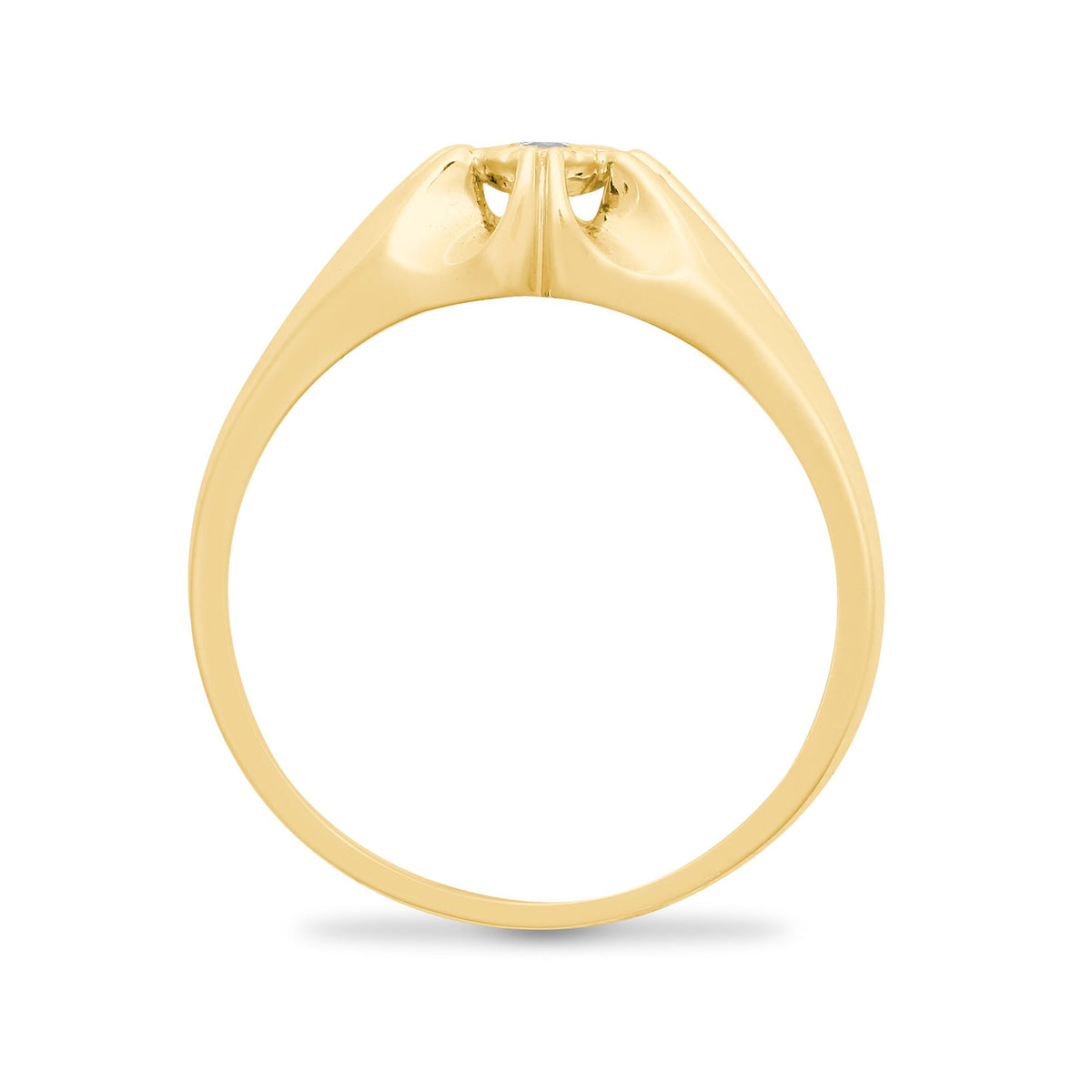 9ct Yellow Gold Gents Natural Diamond Ring – detail view