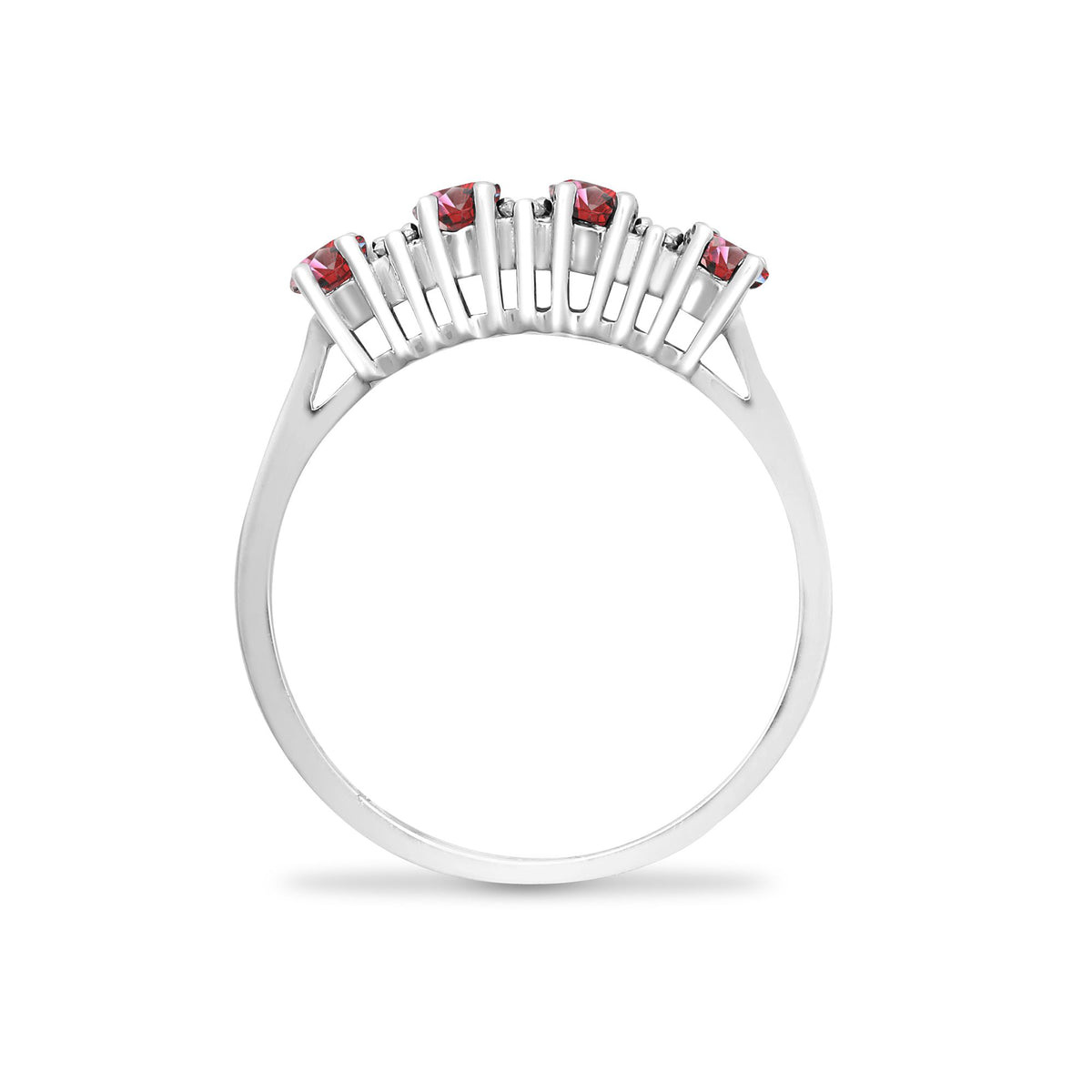9ct White Gold Natural Diamond 12pts & Ruby 92pts Ring (9R529) – product view