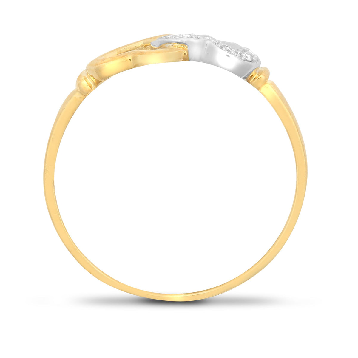 9ct Yellow Gold Natural Diamond Heart Ring (9R537) – product view