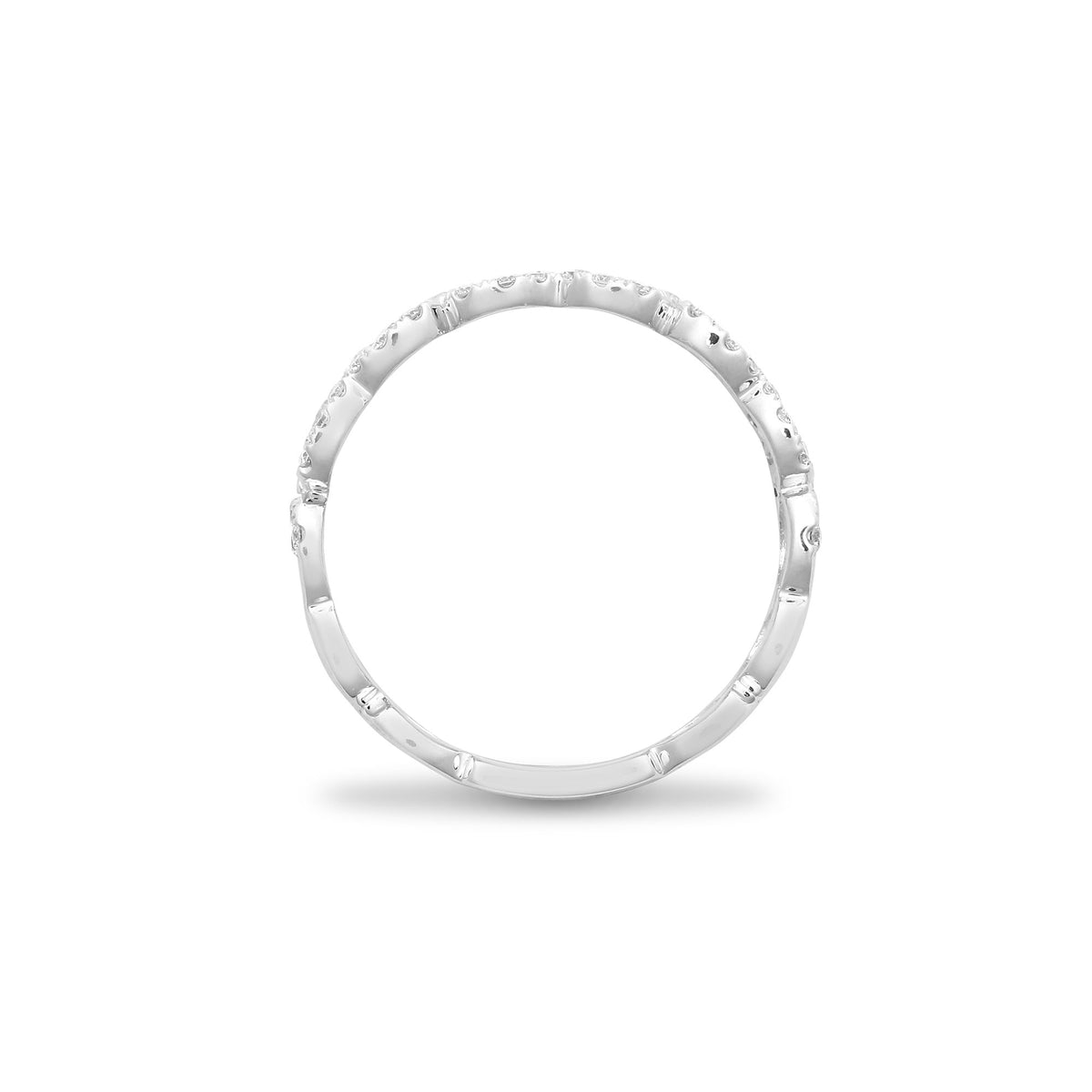 9ct White 2 Row Hearts Ring (9R637) – product view