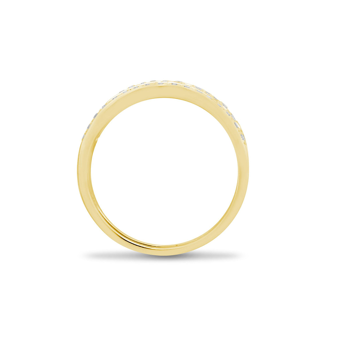 Ring aus 9 Karat Gelbgold mit 0,50 Karat Naturdiamant und griechischem Schlüsselmuster