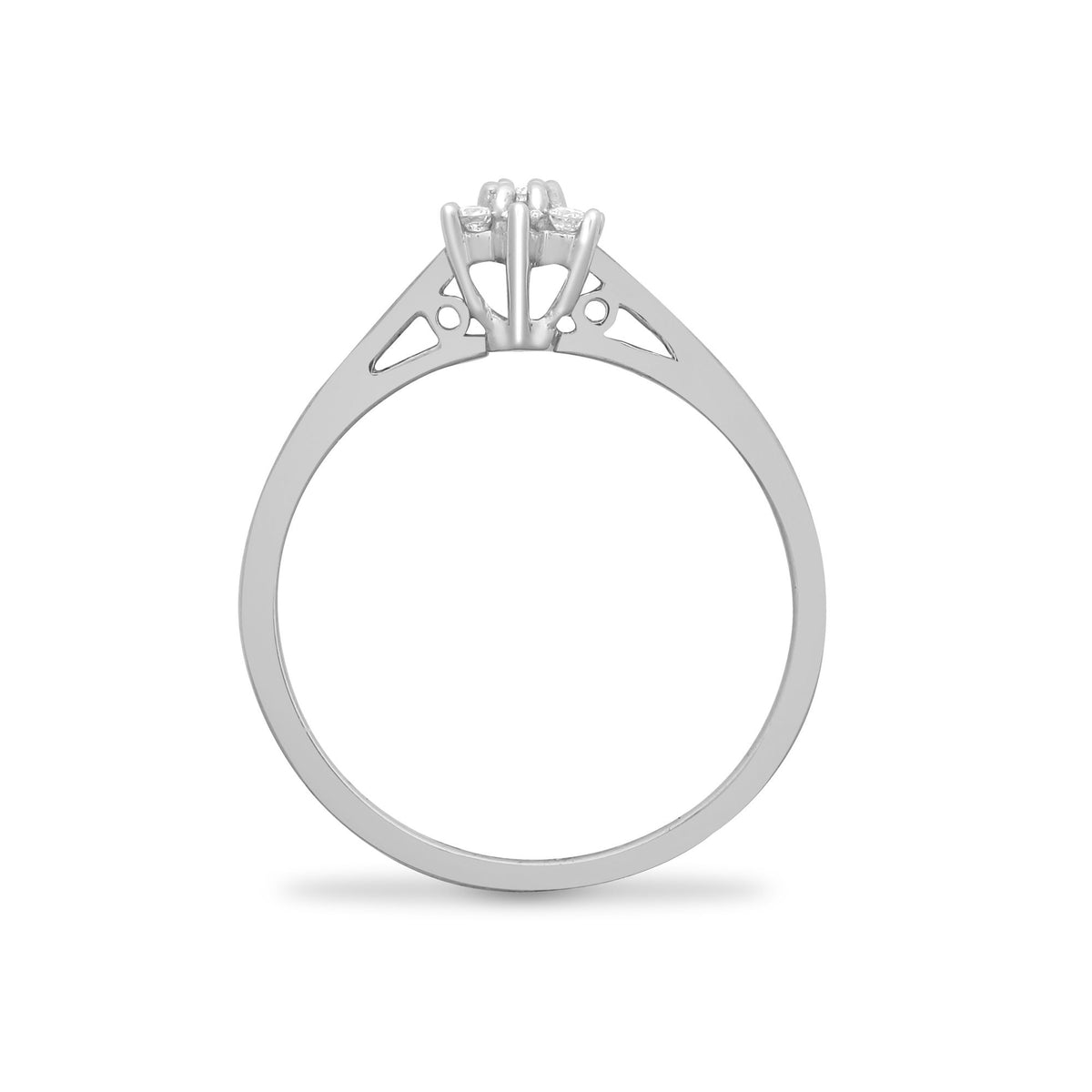 Anello in oro bianco 9 carati con diamante naturale da 10 punti