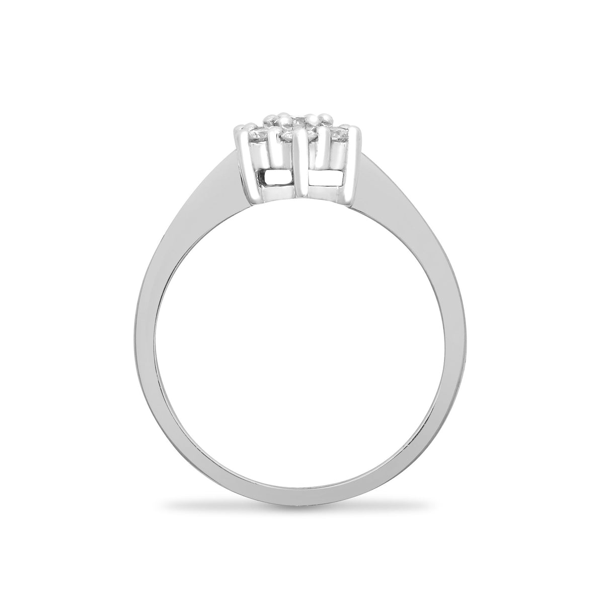 9ct White 33pts 6 x 1 Cluster Ring (9R644) – product view