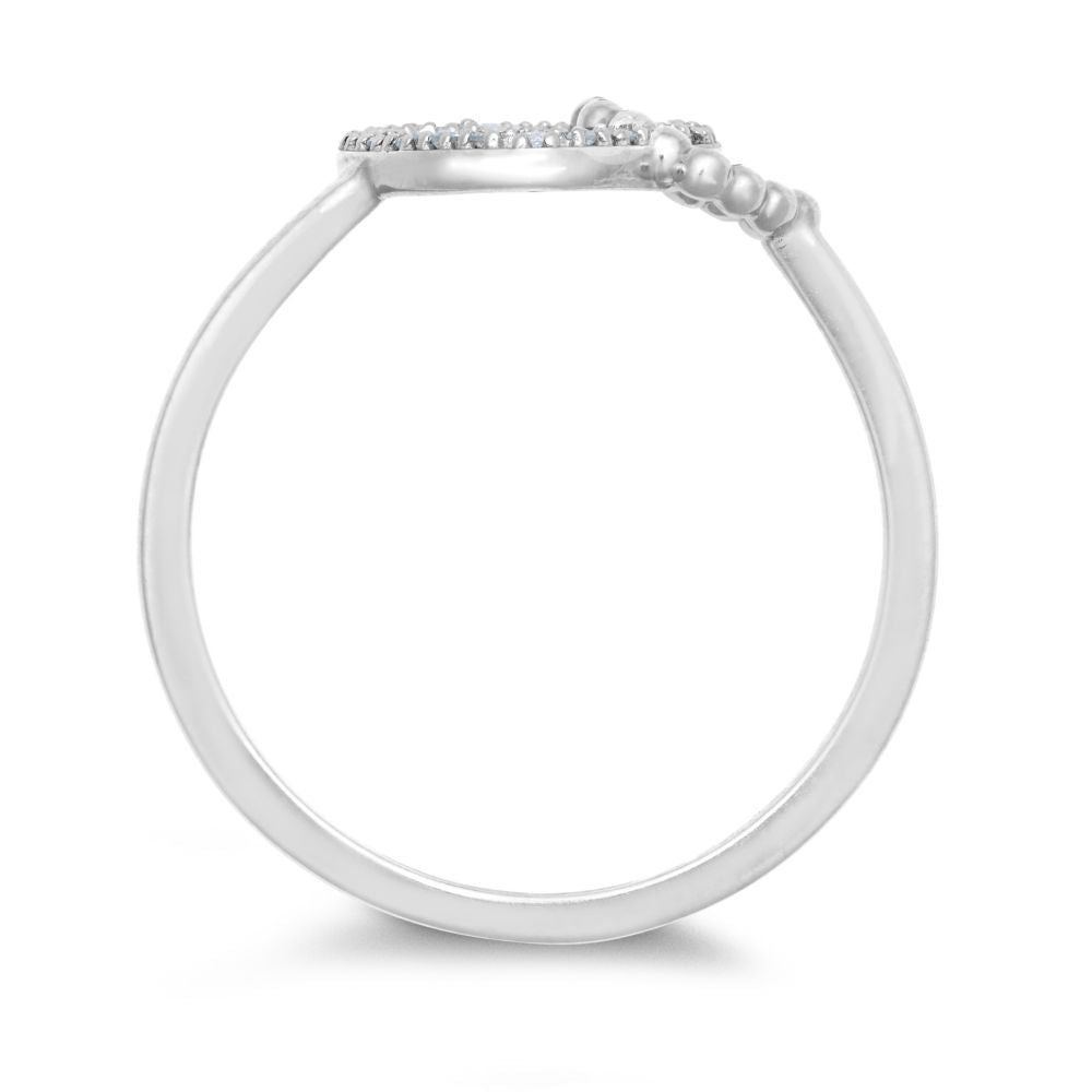9ct White Gold 0.05cts Natural Diamond Double Heart Ring (9R647) – product view