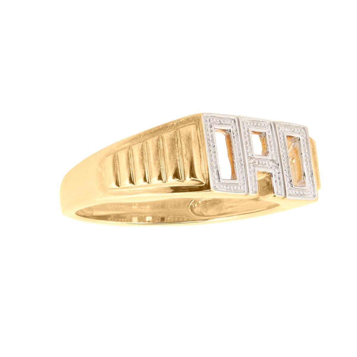 9ct Yellow Gold 0.01ct Natural Diamond DAD Ring (9R668) – product view