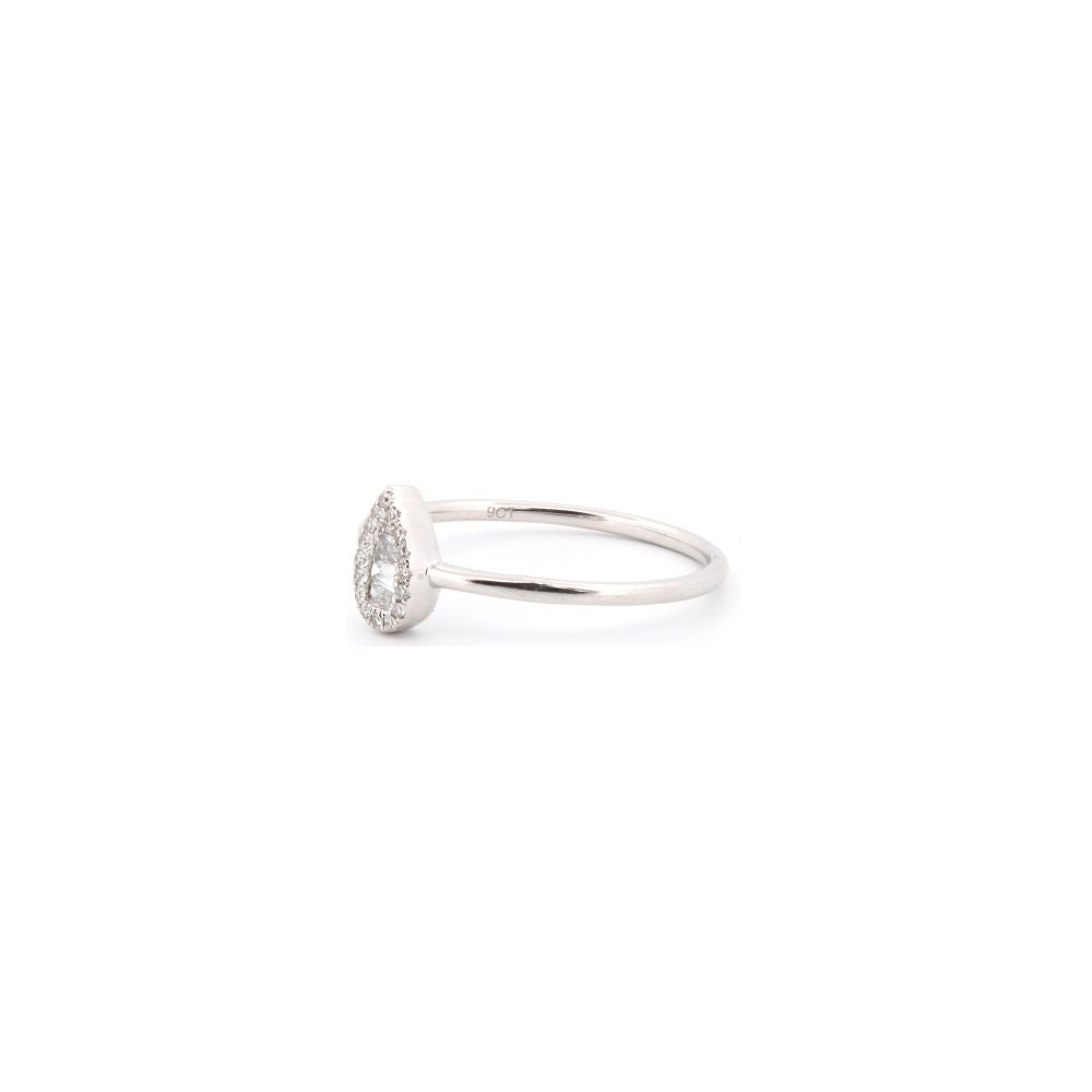 Anello in oro bianco 9 carati con diamante naturale da 0,11 carati
