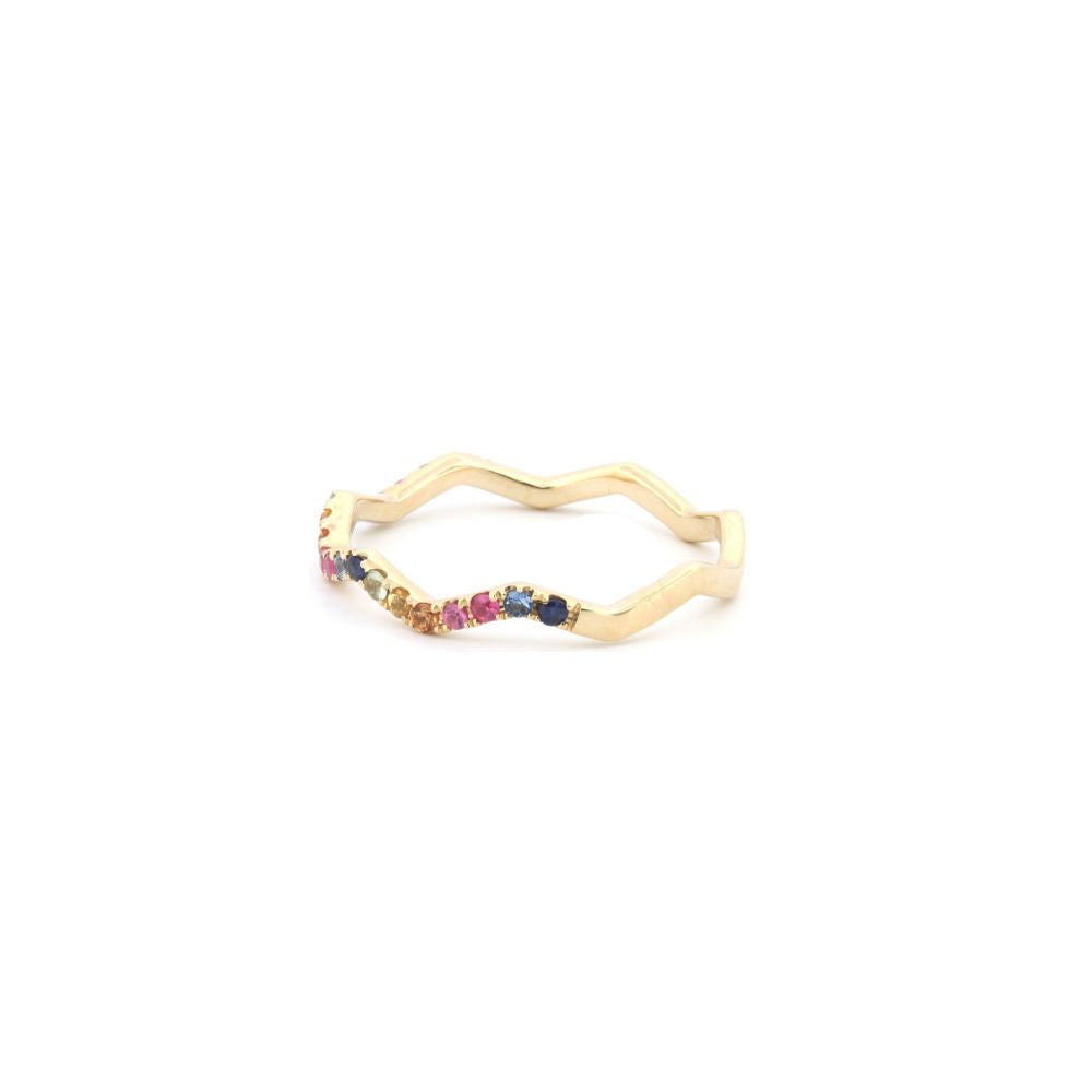 9ct Yellow 0.27ct Rainbow Saph Zigzag ET Ring (9R677) – product view