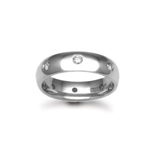 9ct Gold White Natural Diamond Rubover set Wedding Ring – Imperial Time