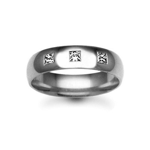 9ct Gold White Natural Diamond Rubover set Wedding Ring – Imperial Time