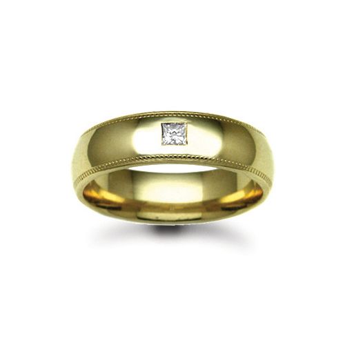 9ct Gold Yellow Natural Diamond Rubover set Wedding Ring – Imperial Time