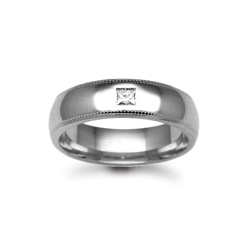 9ct Gold White Natural Diamond Rubover set Wedding Ring – Imperial Time