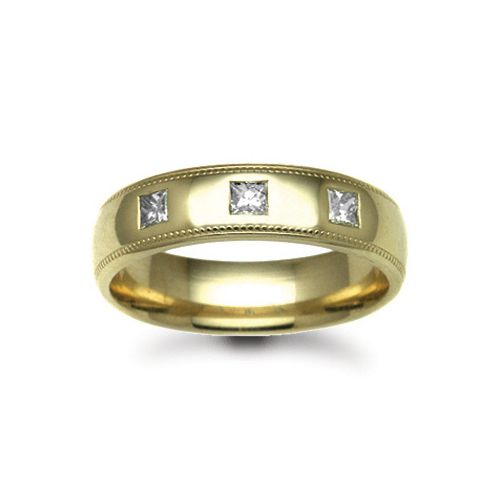 9ct Gold Yellow Natural Diamond Rubover set Wedding Ring – Imperial Time
