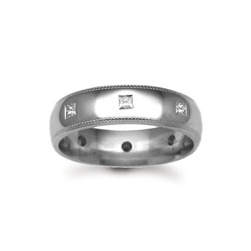 9ct Gold White Natural Diamond Rubover set Wedding Ring – Imperial Time