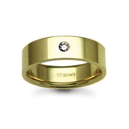 9ct Gold Yellow Natural Diamond Rubover set Wedding Ring – Imperial Time