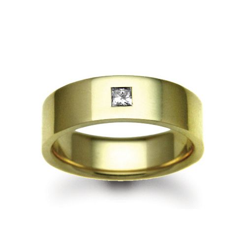 9ct Gold Yellow Natural Diamond Rubover set Wedding Ring – Imperial Time